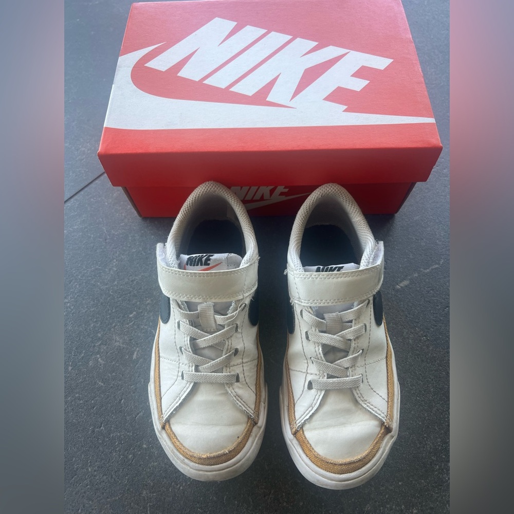 Nike Kids White and Tan Sneakers
